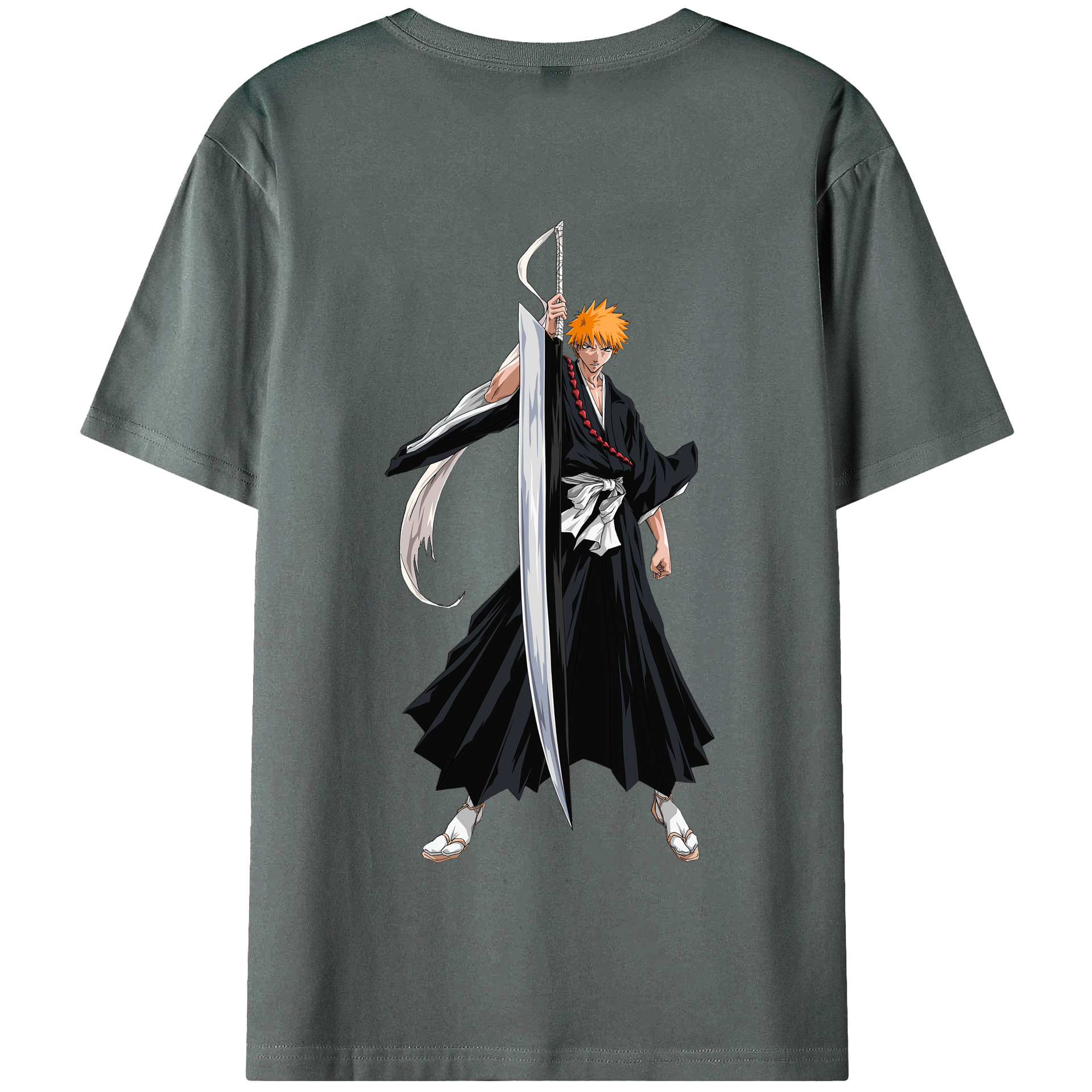 （画像用） ブリーチ 黒崎一護（くろさき いちご）BLEACH Kurosaki Ichigo 綿100％半袖Tシャツ（背面プリント）